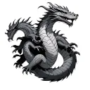 a dragon wrapped around my arm eating itself tattoo design idea