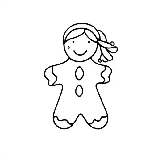 outline of a gingerbread girl tattoo design idea
