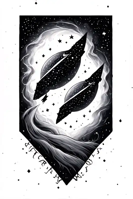 Little Dipper and Big Dipper connecting to Polaris tattoo design idea