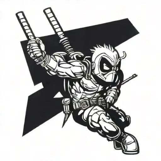 bart simpson dressed as deadpool tattoo design idea