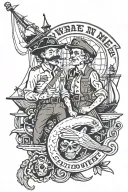 Wrap me up in me oilskin and Jumber No more on the docks I'll be seen Just tell me old shipmates, I'm taking a trip mate tattoo design idea