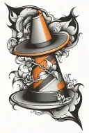 traffic cone tattoo design idea
