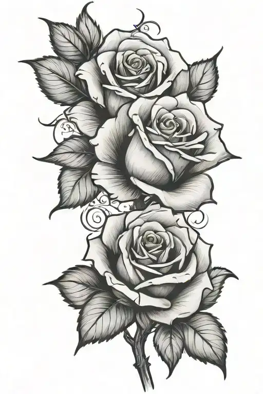 magic rose tattoo design idea