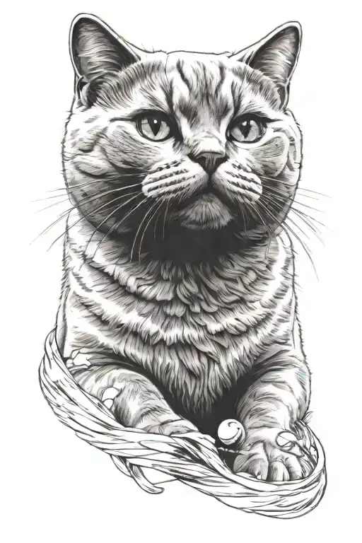 british shorthair cat tattoo design idea