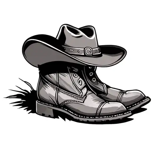 Cowboy Hat And Boots tattoo design idea