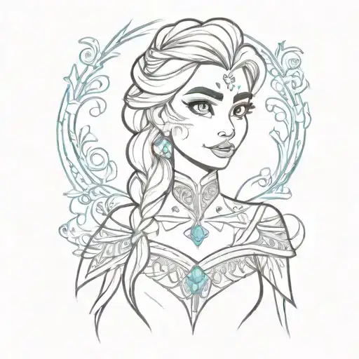 Elsa from Frozen tattoo design idea