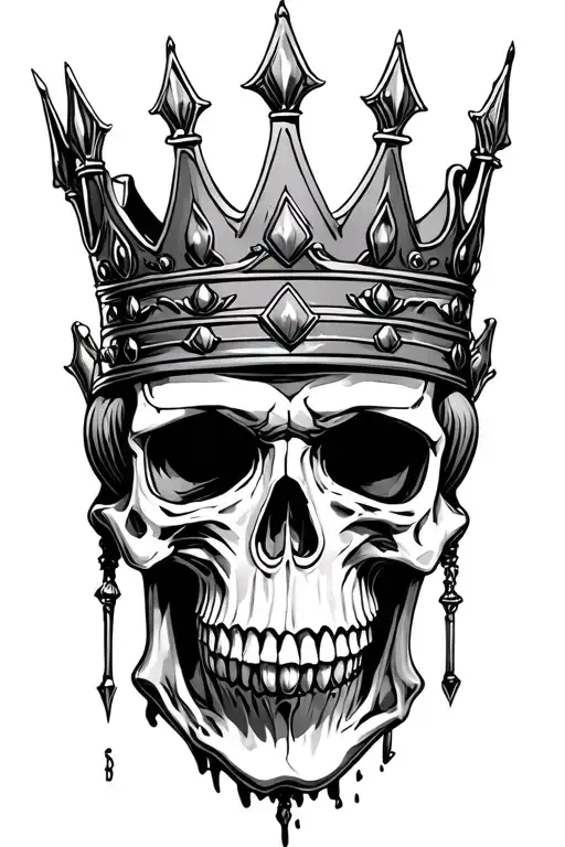 skull king crown tattoo design idea