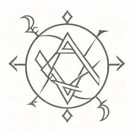 viking runes round tattoo design idea