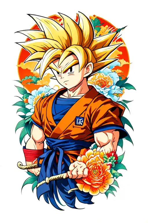 dragon ball z sleeve tattoo design idea