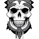 Mayan Skull tattoo design idea