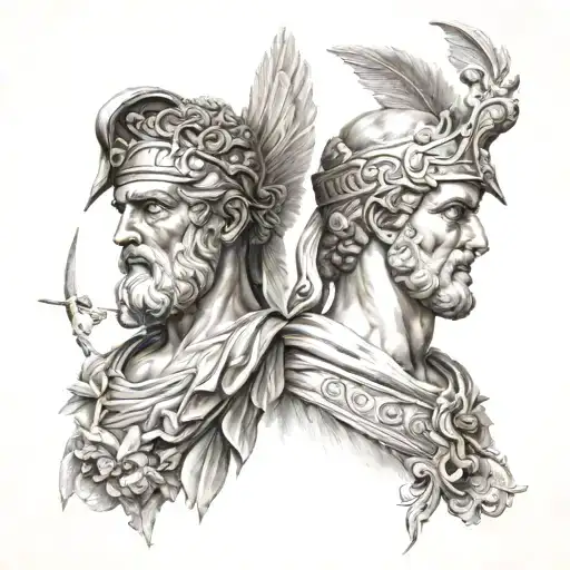 rimsike gods of greece tattoo design idea
