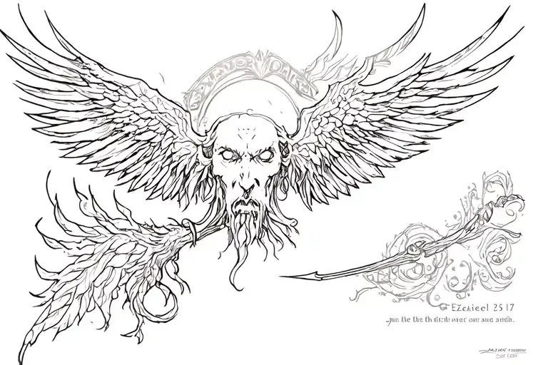 Ezekiel 25:17 tattoo design idea