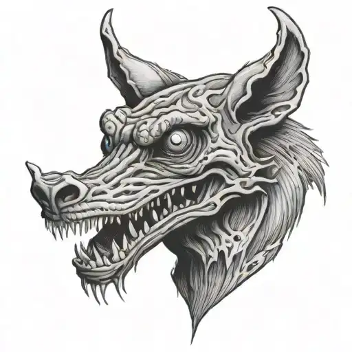 chupacabra eating tattoo design idea