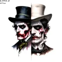 Jekyll and Hyde split tattoo design idea