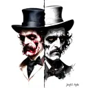 Jekyll and Hyde split tattoo design idea