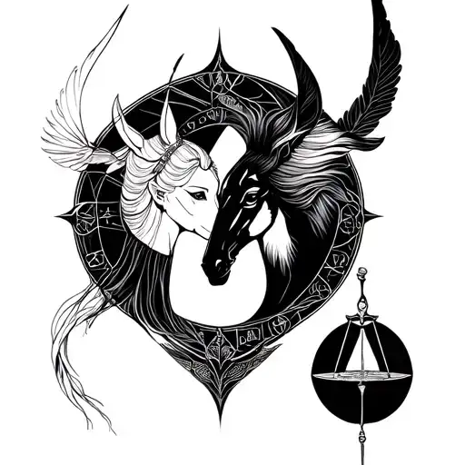 Sagittarius and Libra bff matching tattoo tattoo design idea