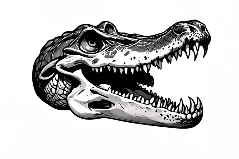 alligator skull tattoo design idea