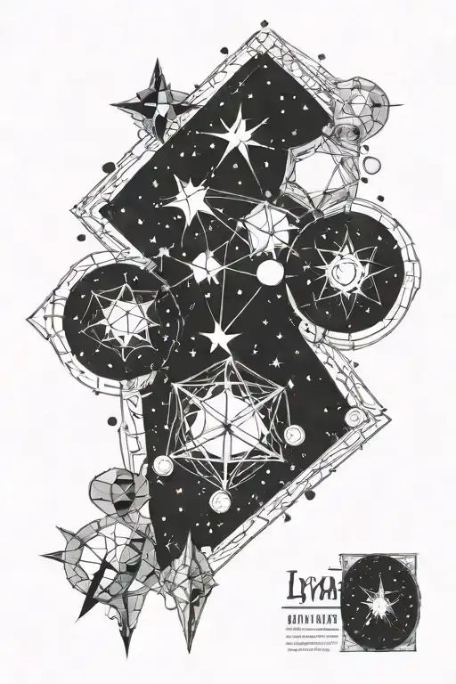 Lyra constellation and ice tattoo design idea