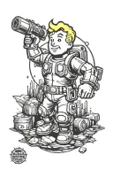 Fallout Vault Boy tattoo design idea