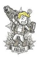 Fallout Vault Boy tattoo design idea