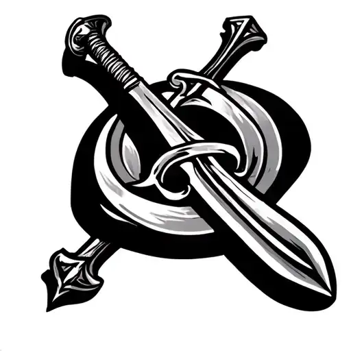 scottish  mcleod  tartan  and sword the knot abd heather  tattoo design idea