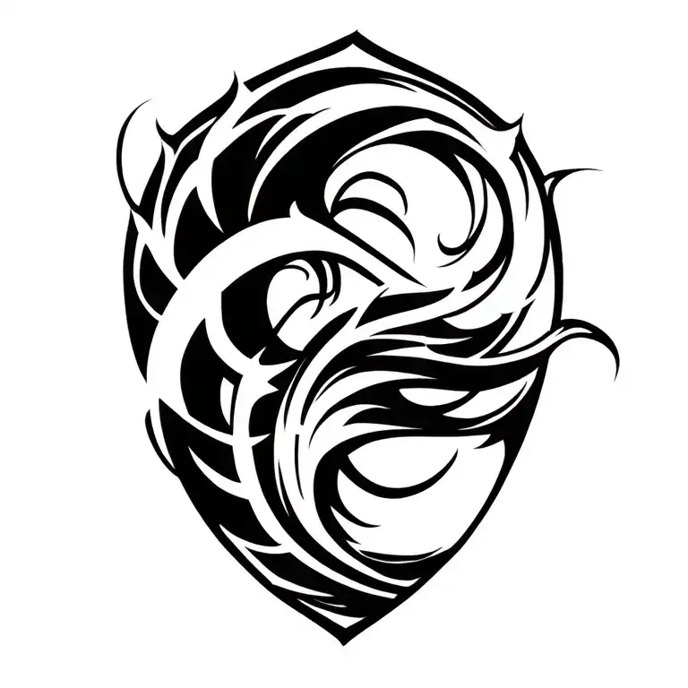 I want to keep my current tribal band and integrate the wave design with it so it looks like one cohesive tattoo ins tattoo design idea
