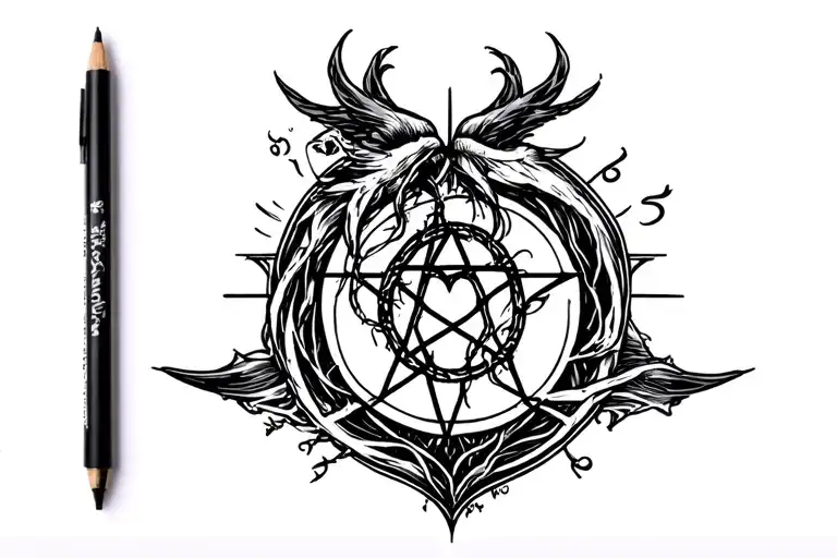 heartagram tattoo design idea