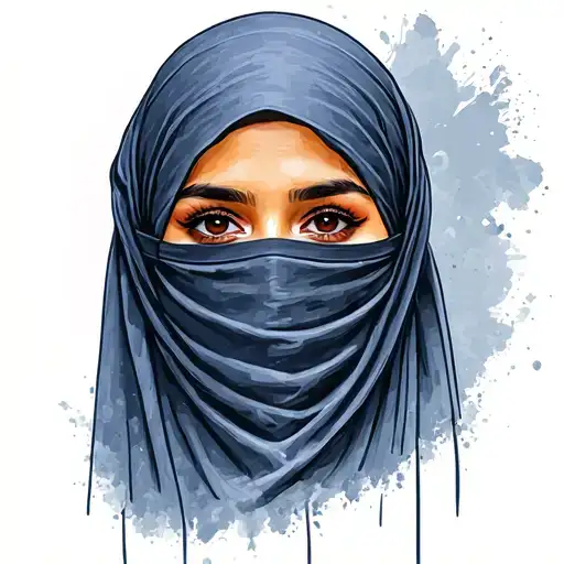 arabic girl with niqab tattoo design idea