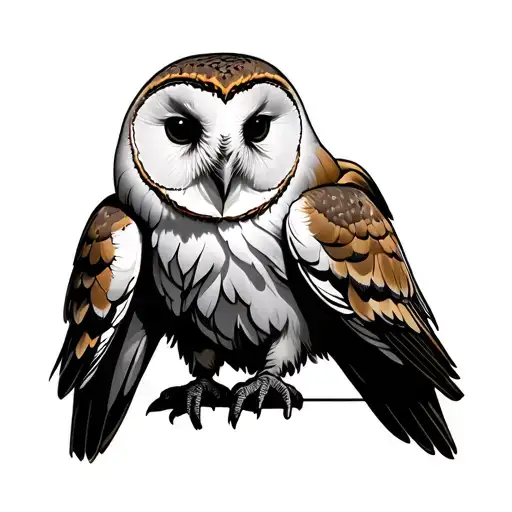 barn owl for men sitting tattoo design idea