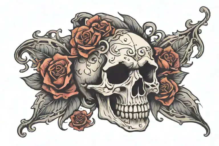 skull dead despair tattoo design idea