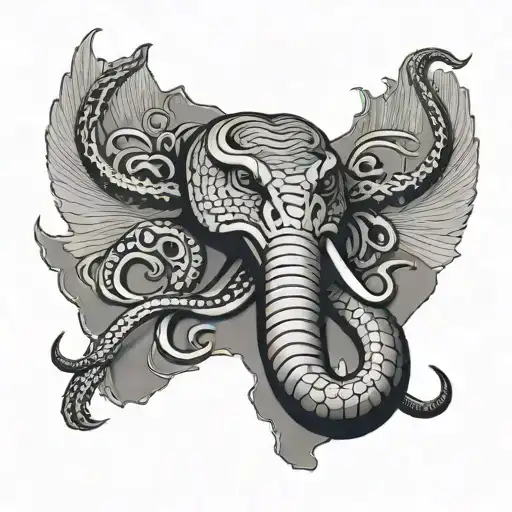 africa and king  cobra  tattoo design idea