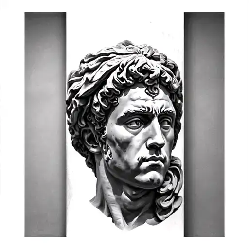 Julius Caesar hyper realistic tattoo design idea