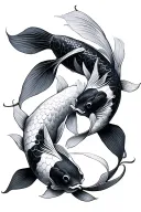 three koi fish swimming tattoo design idea
