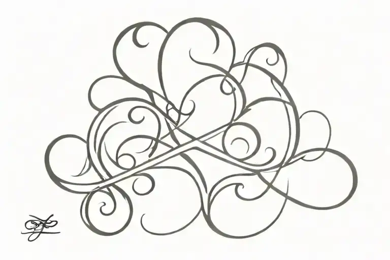 devil heart infinity  line tribal tattoo design idea