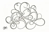 devil heart infinity  line tribal tattoo design idea