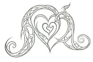 devil heart infinity  line tribal tattoo design idea
