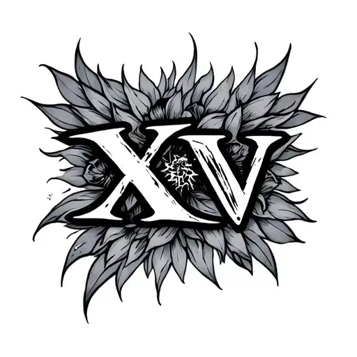 Xxv Number tattoo design idea