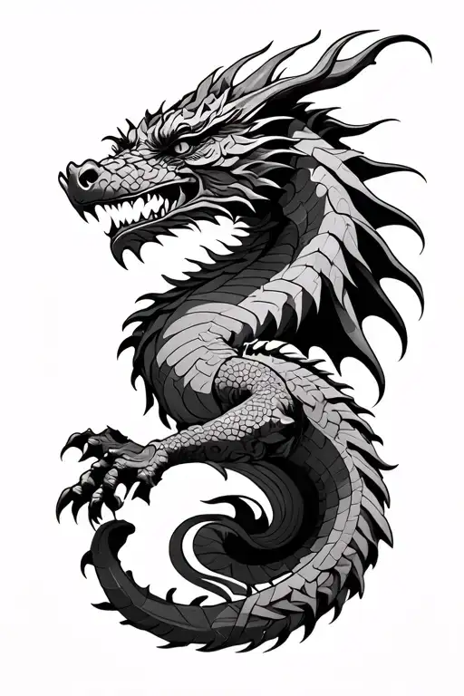 Aztec Dragon wrapped tattoo design idea