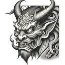 Chinese Devil tattoo design idea