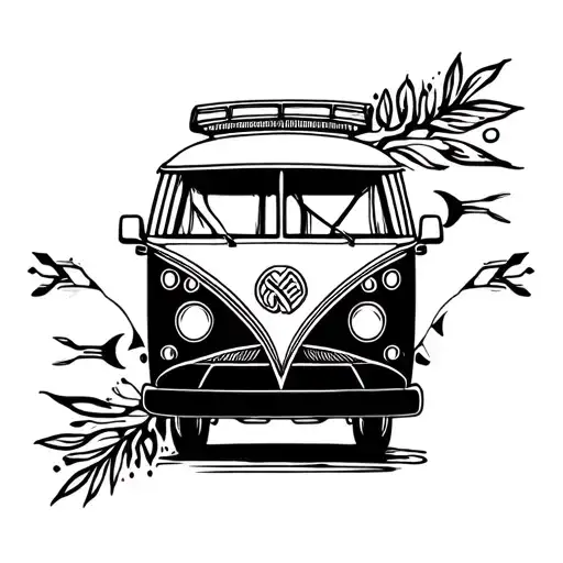 Campervan tattoo design idea