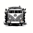 Campervan tattoo design idea