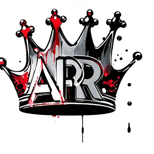 "AR" crowns tattoo design idea