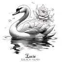 Lucie first name Jade Lilly Swan tattoo design idea