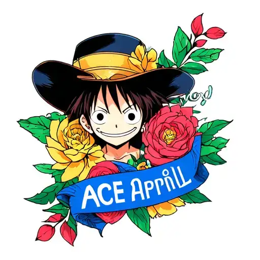 one piece ace april birth month tattoo design idea