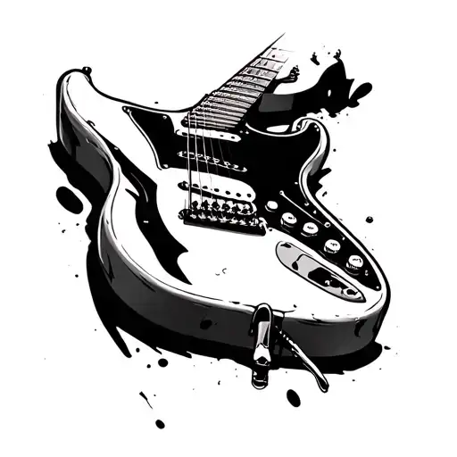 skeleton guitar tattoo design idea