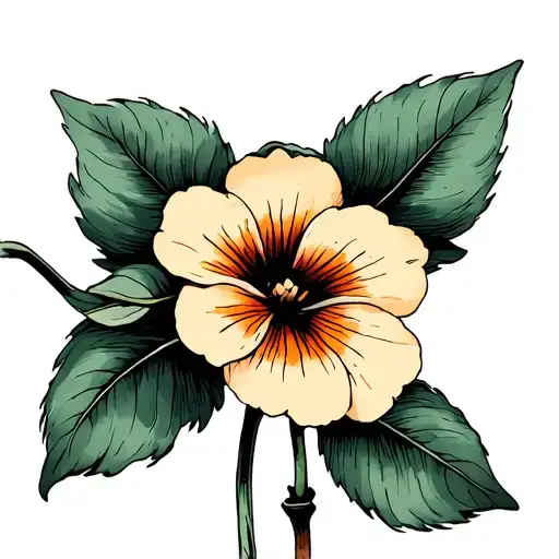 flower viola in Japanese style tattoo tattoo design idea