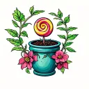 Planting Pot Lollipop tattoo design idea
