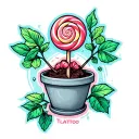 Planting Pot Lollipop tattoo design idea