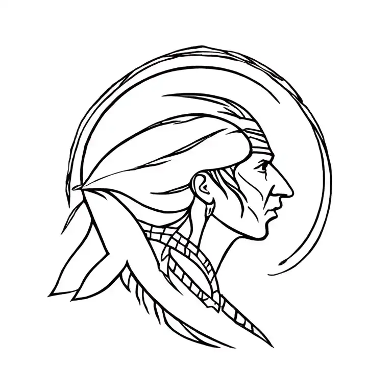 Mapuche warrior with intricate tattoo design idea