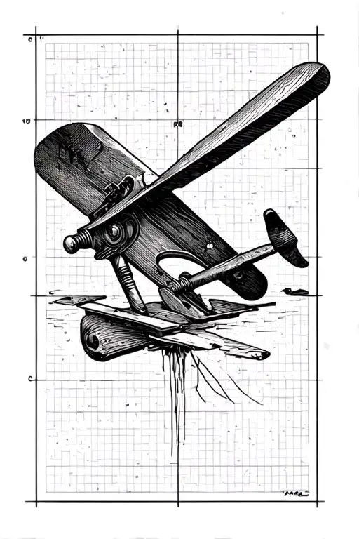 carpenter's plane tattoo design idea